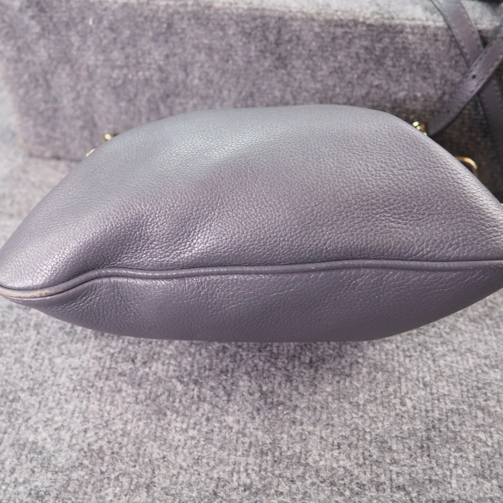 Kate Spade Cobble Hill Ellen Crossbody Bag Gray Pebbled Leather Chain